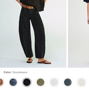 Free People Black barrel Jeans